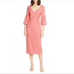CLEARANCE.Linen Midi Dress Veronica Beard Amalita